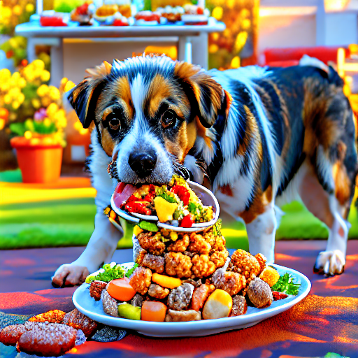 034_a dog with a plate of food on the ground.png